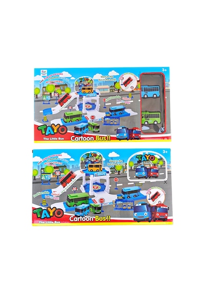 Dev Boy Kaydıraklı Tayo Otopark Seti 2 Otobüs 44 Cm. Diğer