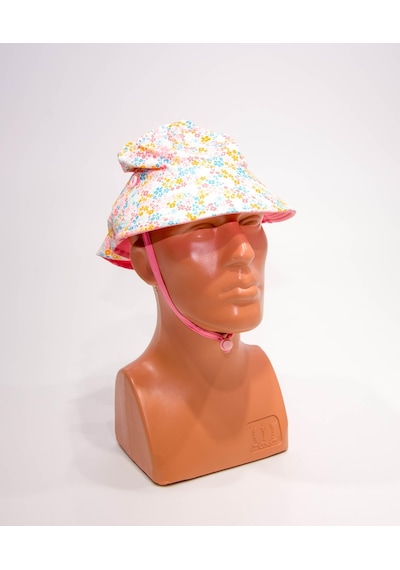 Nabaiji Bebek Uv Korumalı Şapka - Pembe / Çiçek Baskılı 1-3 Yaş 46-48cm Kafa Ölcüsü Çift Taraflı Meridyendukkan Pembe