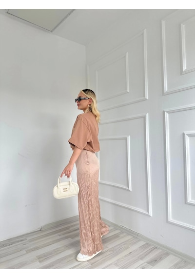 Keymoda Kadın Kraşlı Pantolon Bej Bej
