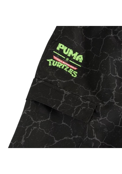 Puma X Tmnt Genç Dokuma Kargo Pantolon 630088 01 Siyah