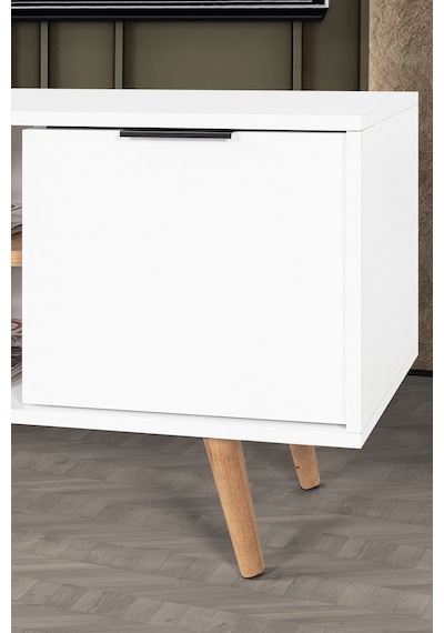 3618 Sina 160 Cm Ahşap Ayaklı , Metal Kulplu Tv Ünitesi , Beyaz - Söğüt Diğer