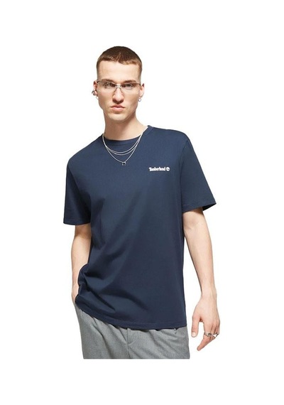 Timberland Small Linear Logo Print Erkek T-shirt Tb0a5qqt4331 Mavi