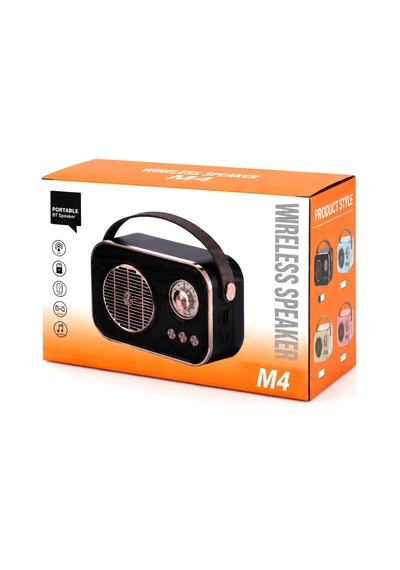 M4 Portable Wireless Hoparlör - Speaker Işıklı Usb Şarjlı Renkli Kasa - Bronz Çerçeveusb - Dc 5v - Tf Belirtilmemis