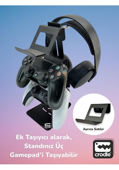Çok Fonksiyonlu Metal Gaming Ps4 Ps5 Xbox Joystick Kontroller Tutucu Ve Kulaklık Dikey Standı