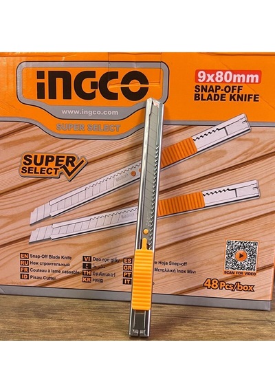 Maket Bıçağı 9x80mm İnce -2 Adet- Çelik Gövde Snap-of Süper Select Blade Knıfe
