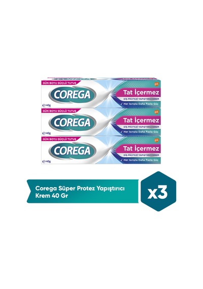 Süper Protez Yapıştırıcı Krem Naneli 40gr X 3 Adet