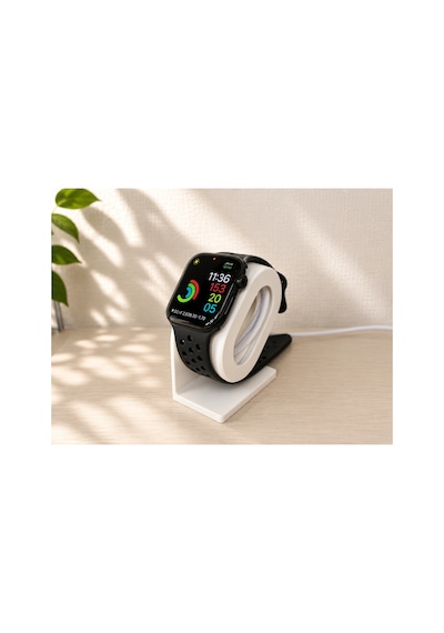 Akıllı Saat Şarj Standı Apple Watch Uyumlu Kablo Düzenleyici Beyaz
