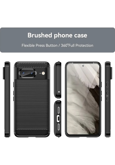 Google Pixel 8 Pro Brushed Carbon Fiber Silikon Kılıf - Al3332