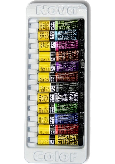 Yağlı Boya Seti 12 Renk 12 Ml 1 Paket Nova Color Yağlıboya 12 Li Seti Tüpte Canlı Renkler Çok Renkli