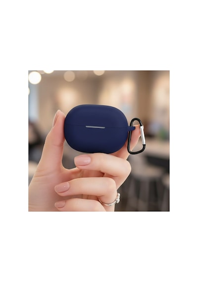 Huawei Freebuds Pro 5 Kılıf Askı Aparatlı Mat Silikon Lacivert