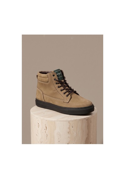 Bafaş Ayakkabı 371616 Kum Hakiki Dana Derisi Bilekli Erkek Sneaker