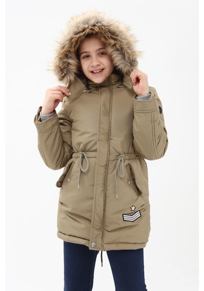 Benitto Kids Kız Çocuk Kaban 51256-Haki