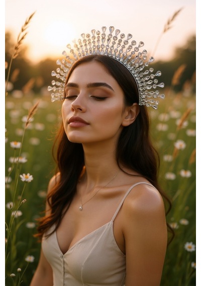 Crown Of Rays Gelin Tacı Kına Party After Taç Beyaz - 761373976 Beyaz
