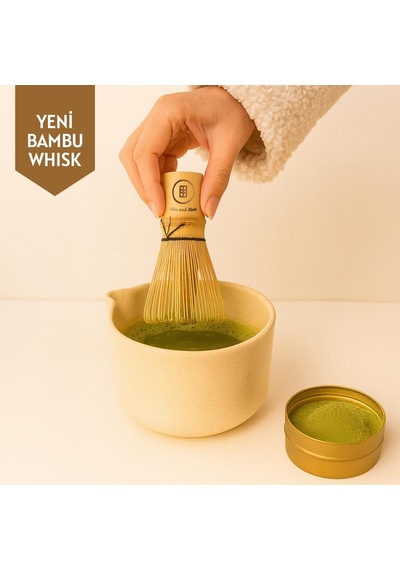 Matcha Whisk El Yapımı Özel Bambu Köpürtücü çok renkli