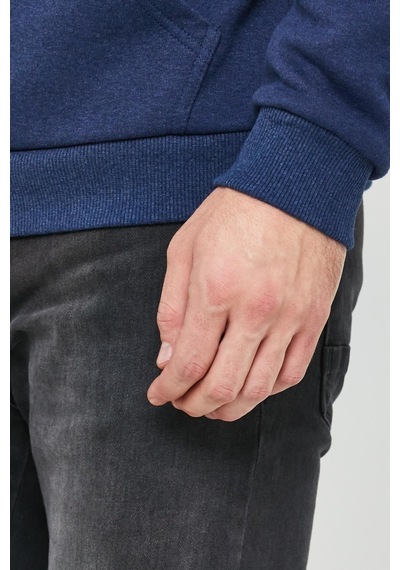 Polostate Erkek İskelet Nakışlı 3 İplik Sweatshirt İndigo