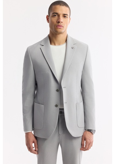 Avva Erkek Gri Mono Yaka Viskon Karışımlı Hafif Bi-stretch Blazer Comfort Slim Fit Ceket A51y4001 Avva Erkek Gri Mono Yaka Viskon Karışımlı Hafif Bi-stretch Blazer Comfort Slim Fit Ceket A51y4001