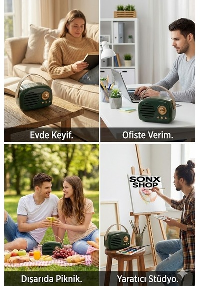 Mcg Sonx Nostaljik Retro Bluetooth - Fm Radyo, Usb Ve Bluetooth Kablosuz Hoparlör 75609384
