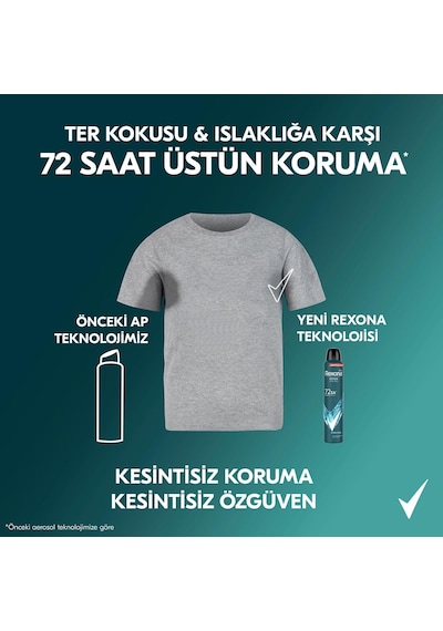 Rexona Men Erkek Sprey Deodorant Xtra Cool 72 Saat Kesintisiz Üstün Koruma 200 Ml