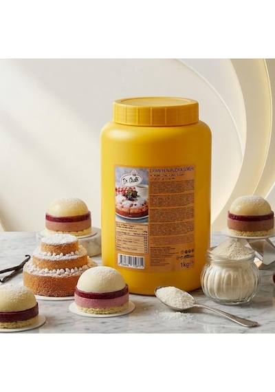 Erimeyen Pudra Şekeri 1 Kg Isıya Dayanıklı Pasta Ve Tatlı Süsleme Pudra Şekeri