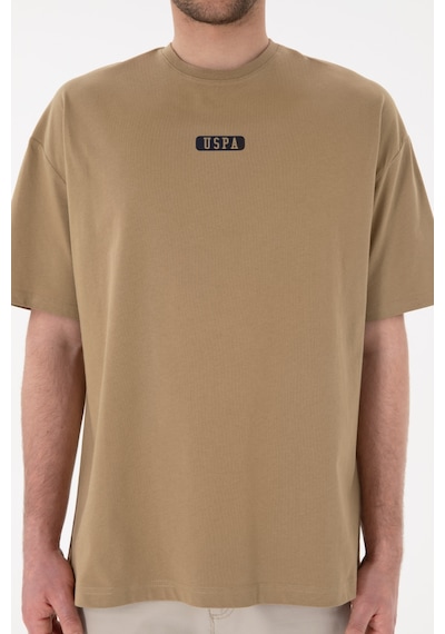 U.S. Polo Assn. Erkek Oversize Fit Bisiklet Yaka Haki Tişört 50305923-VR027