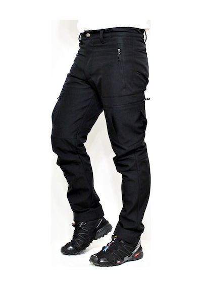 Mudwill Siyah Zipper Kargo Cepli Softshell Pantolon Siyah