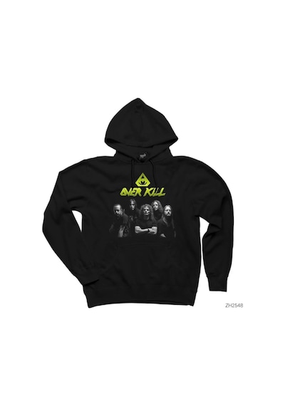 Overkill Band Siyah Kapşonlu Sweatshirt Hoodie Siyah