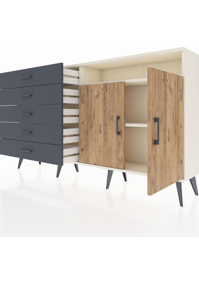 Arges Konsol 2 Raflı 5 Çekmeceli 2 Kapaklı 176x30x99 Aytaşı-çam/a Aytaşı-çam/antrasit Arges Konsol 2 Raflı 5 Çekmeceli 2 Kapaklı 176x30x99 Aytaşı-çam/a Aytaşı-çam/antrasit