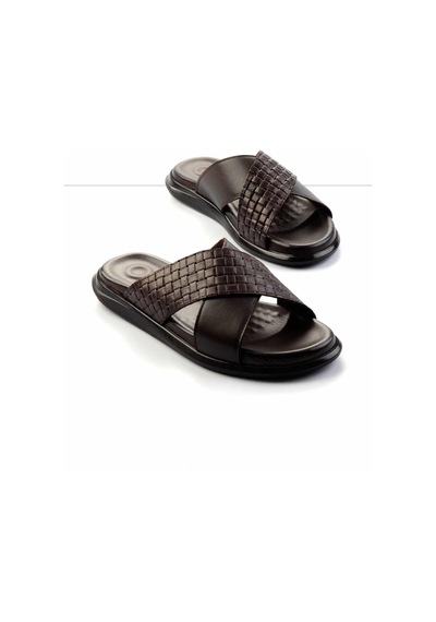 Bambi Kahve Leather Erkek Terlik E04433045043 Kahve
