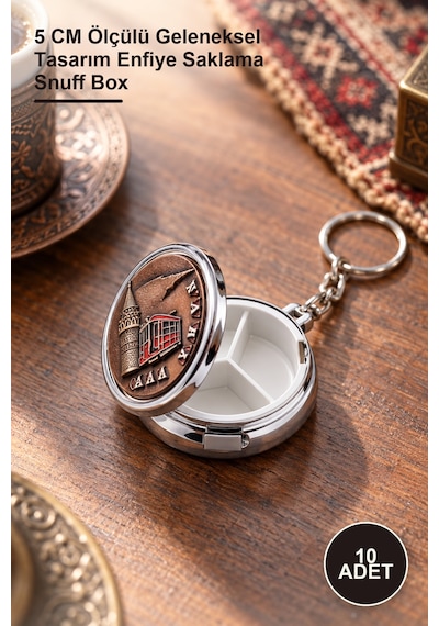 10 Adet Kabartmalı Yöresel Enfiye Kutusu 5 Cm Ölçülü Geleneksel Tasarım Enfiye Saklama Snuff Box