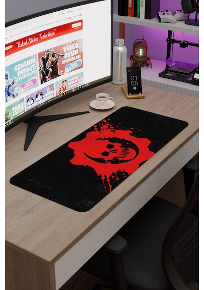 Gears Of War Kaymaz Dikişli Kauçuk Oyuncu Mousepad V2 - 70x30 Xl Gaming Mouse Pad Fare Altlığı