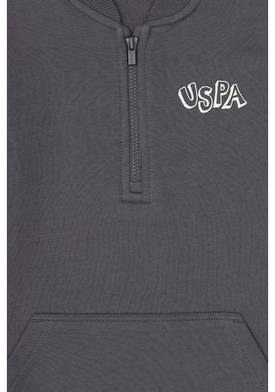 U.S. Polo Assn. Erkek Çocuk Yarım Fermuarlı Antrasit Sweatshirt 50293774-VR006