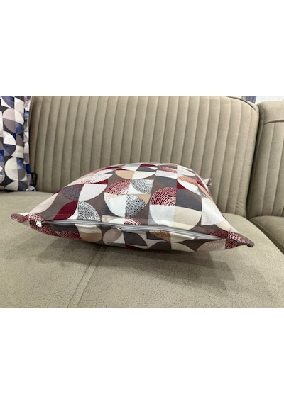 Nivemeshome Mozaik Bordo-gri 45x45 Dolgulu Kırlent Kılıfı Bordo-gri