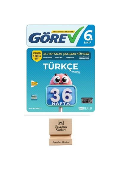 Nitelik 6. Sınıf Görev Türkçe 36 Haftalık Çalışma Föyleri + Telefon Standı