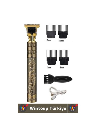 Premium T Bıçak 4 Taraklı Sakal Ense Çizik Şekillendirme Şık Tasarım Kablosuz Şarjlı Tıraş Makinesi 1 - 2 Saat