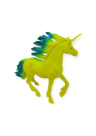 Çiftlik Hayvanları Serisi - Efsanevi Unicorn 12 Cm - Sarı - Yeşil Hayvan Figürü