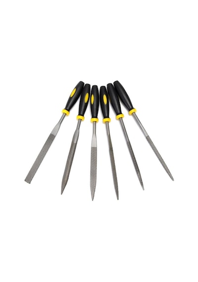 Mini Eğe Seti Çelik Törpü Takımı 6 Parça Ahşap Set Üçgen Kare Düz Yuvarlak Çok Amaçlı Hobi Set