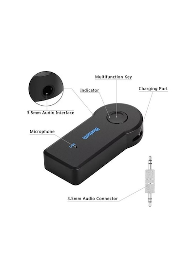 Mikrofonlu Bluetooth Ses Alıcı Araç Ve Hoparlör İçin Aux Girişli Kablosuz Dönüştürücü Kiti