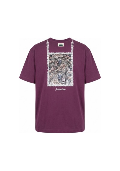 Respire Erkek Ffb Vintage Nakışlı Oversize T-shirt Vişne