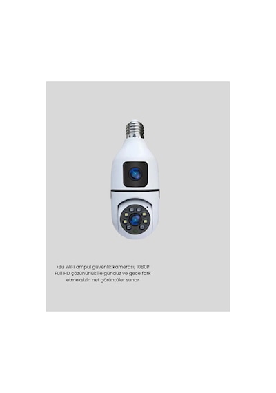 Kullanışlı Wifi Ampul Güvenlik Kamerası 1080p Full Hd Gece Görüşlü Ve Hareket Algılamalı