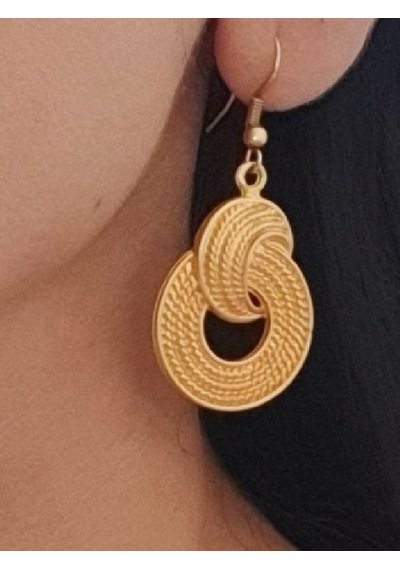 Kadın Altın Renk Kaplama Antik Çelik Sallantılı Hası Örgü Sallantılı Küpe Gold