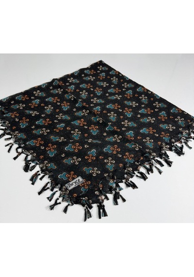 Beyce Cotton Sökme Boncuklu Desenli Tülbent 06440 Siyah