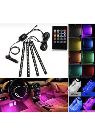 12 Ledli Ayak Altı Led Lamba Sese - Müziğe Duyarlı Led
