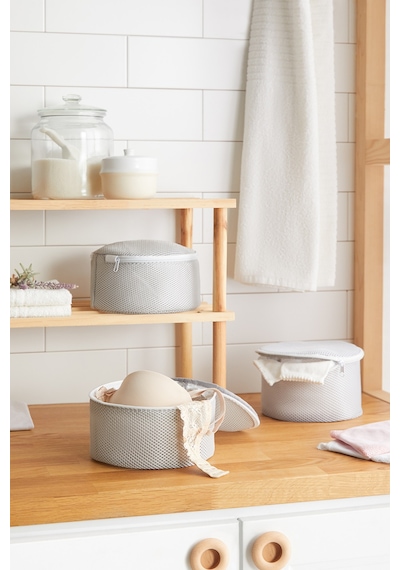 Ocean Home Textile 3'lü Gri Renk İç Çamaşırı Yıkama Filesi Set
