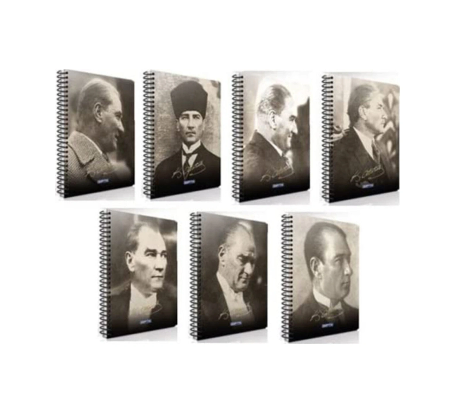 Atatürk Spiralli Sert Kapak 17x24 100 Yp Kareli Defter