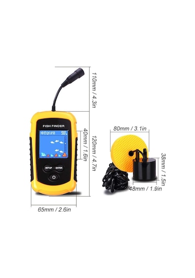 Valkyrie Lcd Renkli Ekran Taşınabilir Kablolu Balık Bulucu 100 M Nlik Aralığı Sonar Yankı Iskandil Balık Bulucu