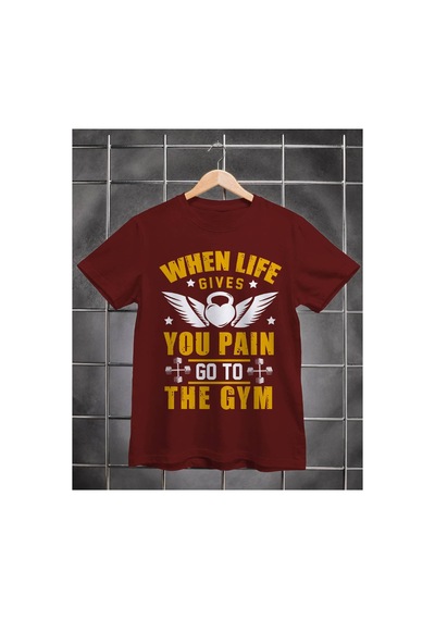 Segungear Gym Pain Erkek Regular Fit Baskılı Spor Tişört Bordo - 932139890 Bordo