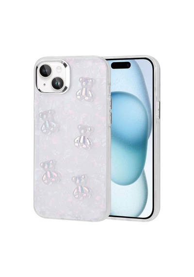 Zore Apple iPhone 13 Uyumlu Kabartma Figürlü Parlak Omsy Eralli Silikon Kılıf-ayı