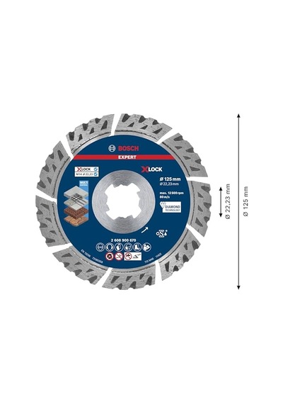 Expert Multimaterial X-lock Kesme Diskleri Donatılı Beton Tuğla Yumuşak Taş Ø 125 Mm Aksesuar Küçük Avuç Taşl