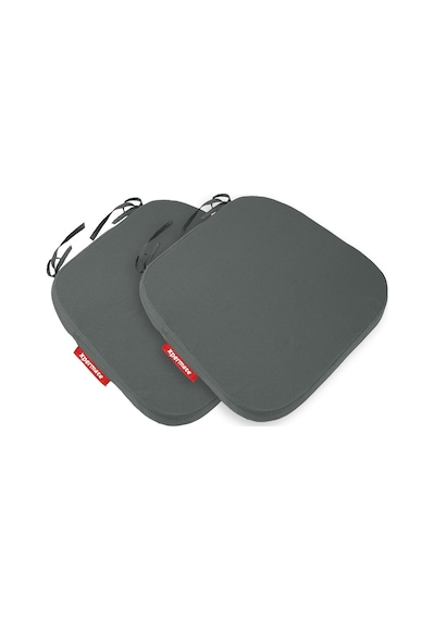 2'li Sandalye Minderi Seti Oval 42x42x5 Cm Fermuarlı Yıkanabilir Kılıf, Bağcıklı Kaymaz, Leke Tutmaz Oturma Minderi Antrasit Çok Renkli