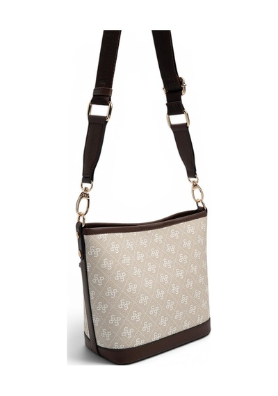 Silver Polo Sp1284 Kadın Omuz Çantası Monogram Taş-kahve